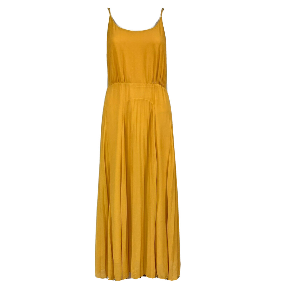 See U‎ Soon Dress Womens Sz S Mustard Yellow Gold Maxi Sundress Sleeveless